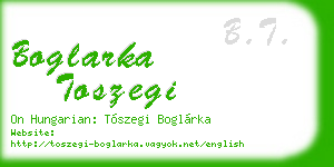 boglarka toszegi business card